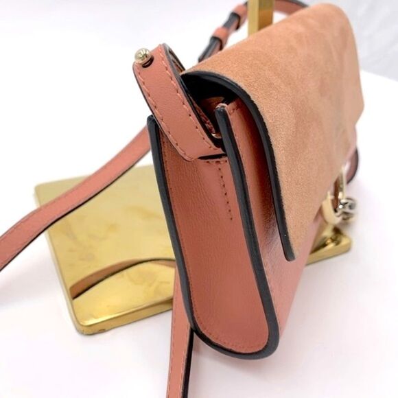 Auth Chloe Tonal Pink Leather Suede Mini Faye Crossbody Bag Preloved - Picture 8 of 14